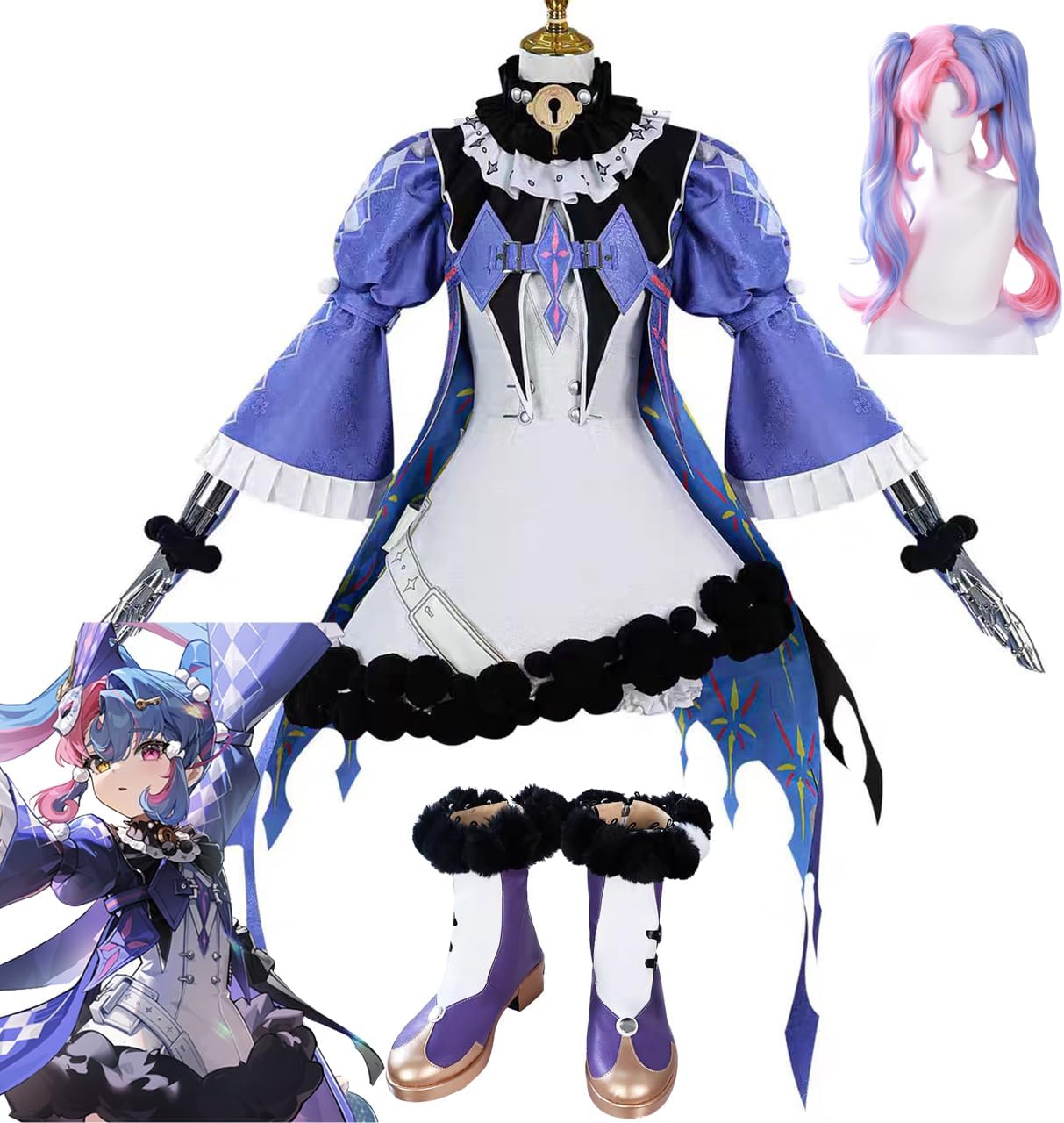 M3595【着物と帯 京月花】□濃い紫の地に花菱金彩西陣正絹袋帯/六通